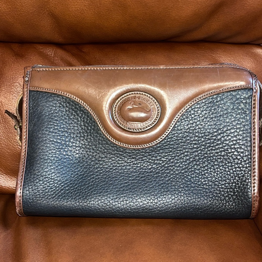 EUC Dooney & Bourke black brown leather long strap small crossbody - Picture 2 of 9